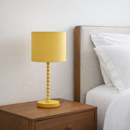 Modern Classic Desk Lamp yellow with a twisted stem on a bedside nightstand on Tampa Home & Garden Store