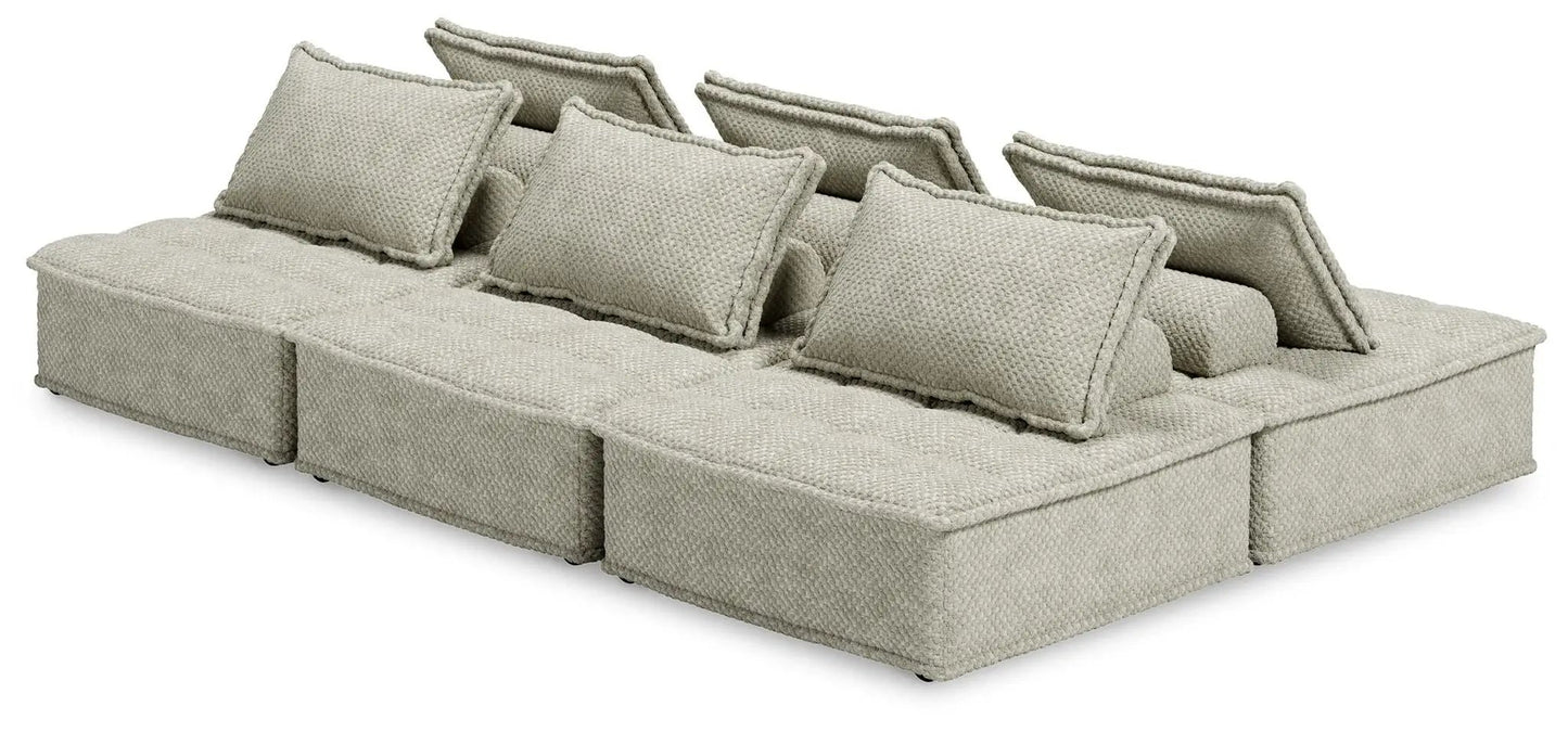 Bales Sectional by Unique Piece Furniture, beige textured fabric with multiple cushions on Tampa Home & Garden Store