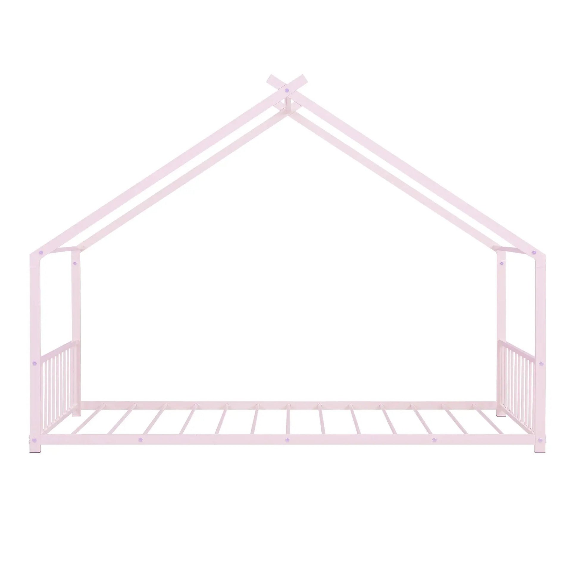 Metal House Bed canopy frame, pink finish, Unique Piece Furniture on Tampa Home & Garden Store
