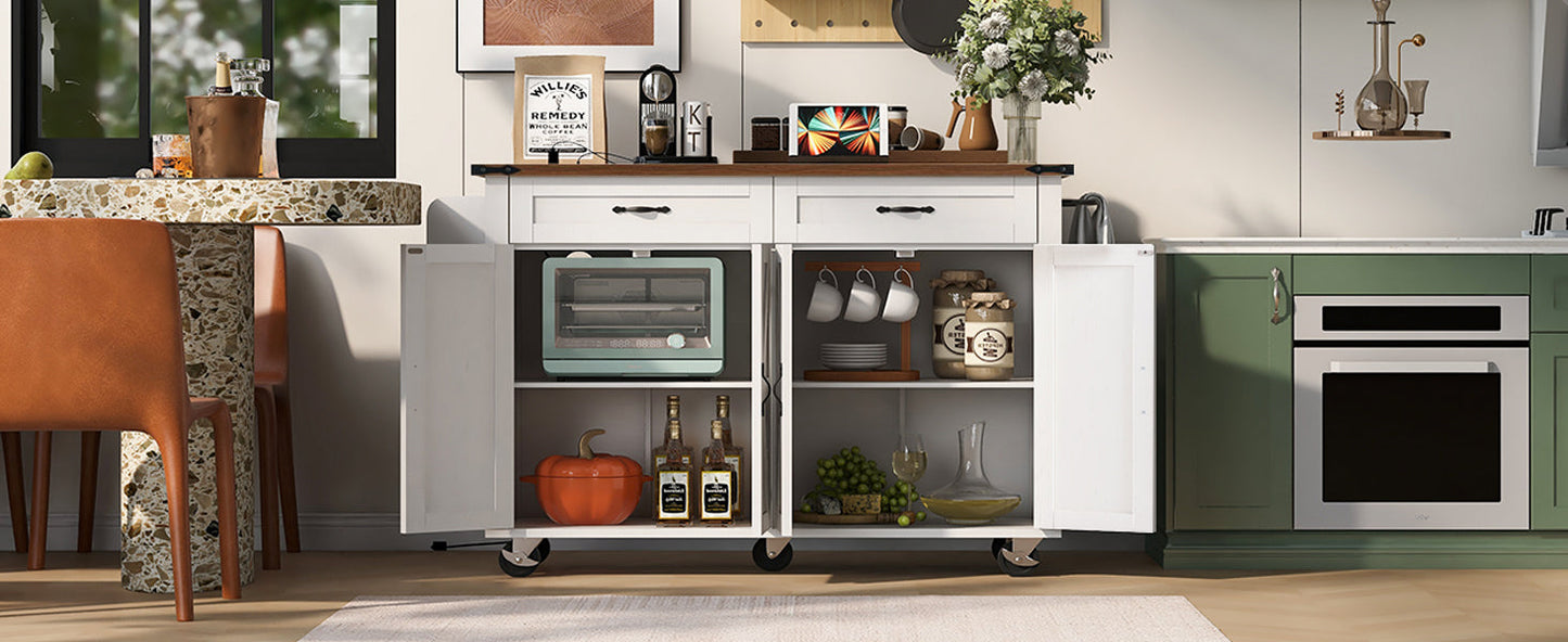 Large Farmhouse Kitchen Island and Power Outlet
