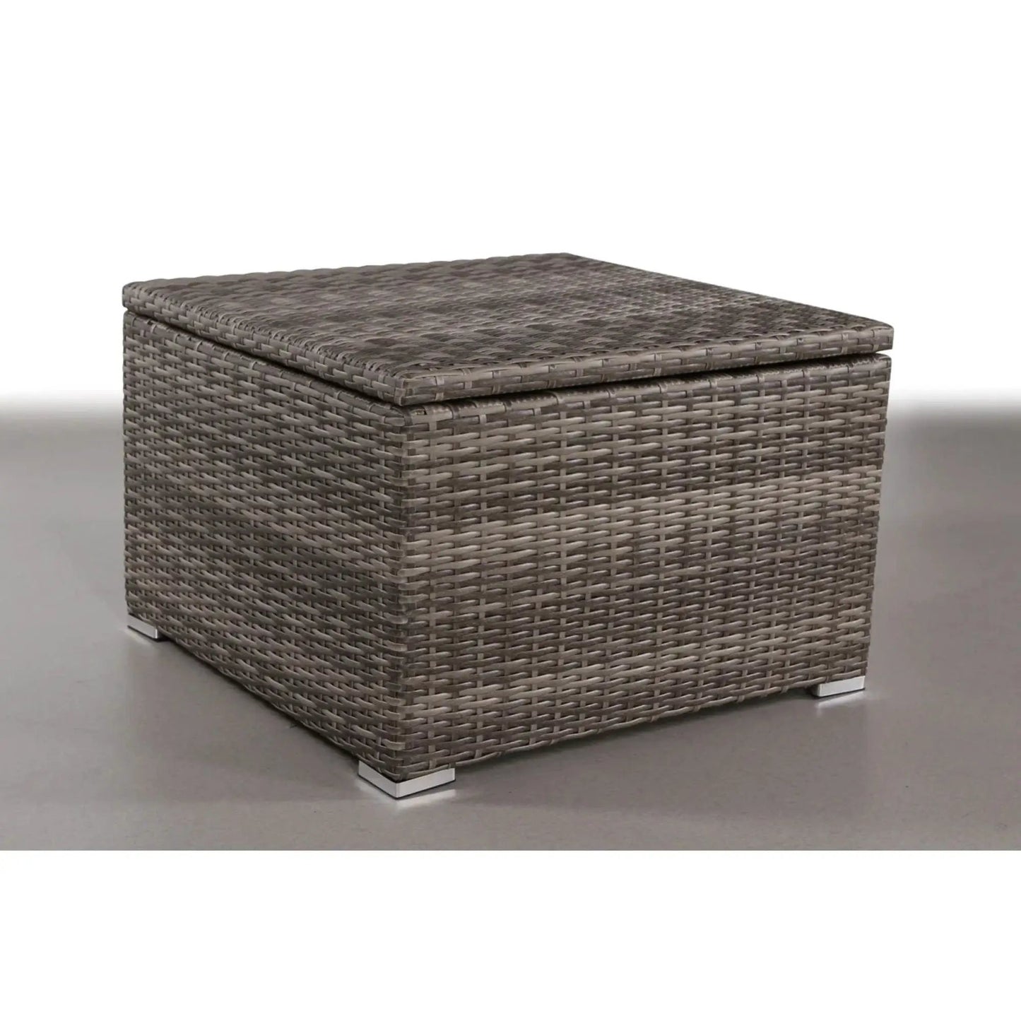 Outdoor Storage End Table Gray Mix with woven rattan lid storage Unique Piece Furniture on Tampa Home & Garden Store