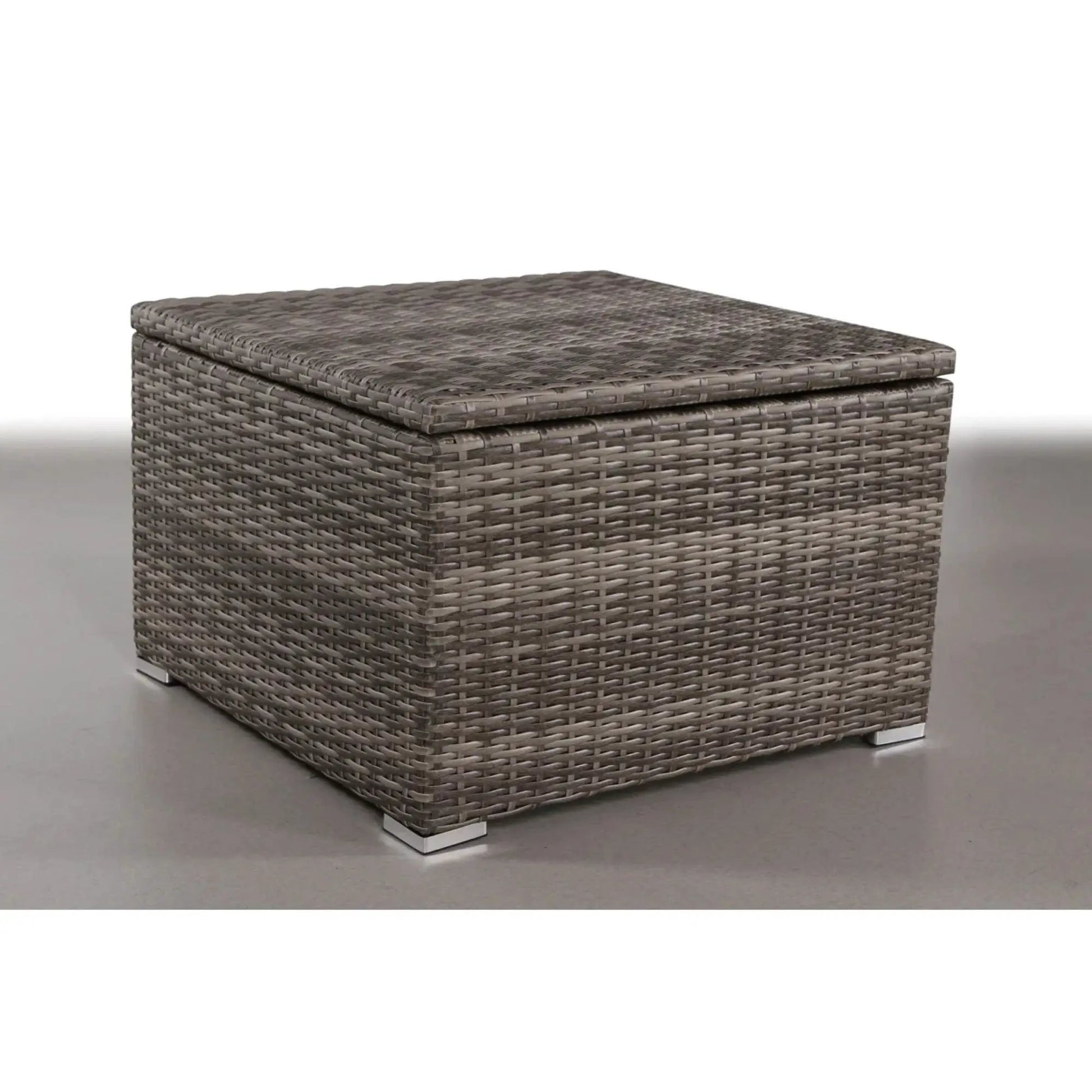 Outdoor Storage End Table Gray Mix with woven rattan lid storage Unique Piece Furniture on Tampa Home & Garden Store