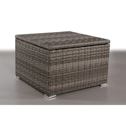 Outdoor Storage End Table Gray Mix with woven rattan lid storage Unique Piece Furniture on Tampa Home & Garden Store