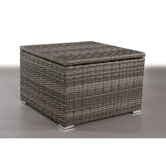 Outdoor Storage End Table Gray Mix with woven rattan lid storage Unique Piece Furniture on Tampa Home & Garden Store