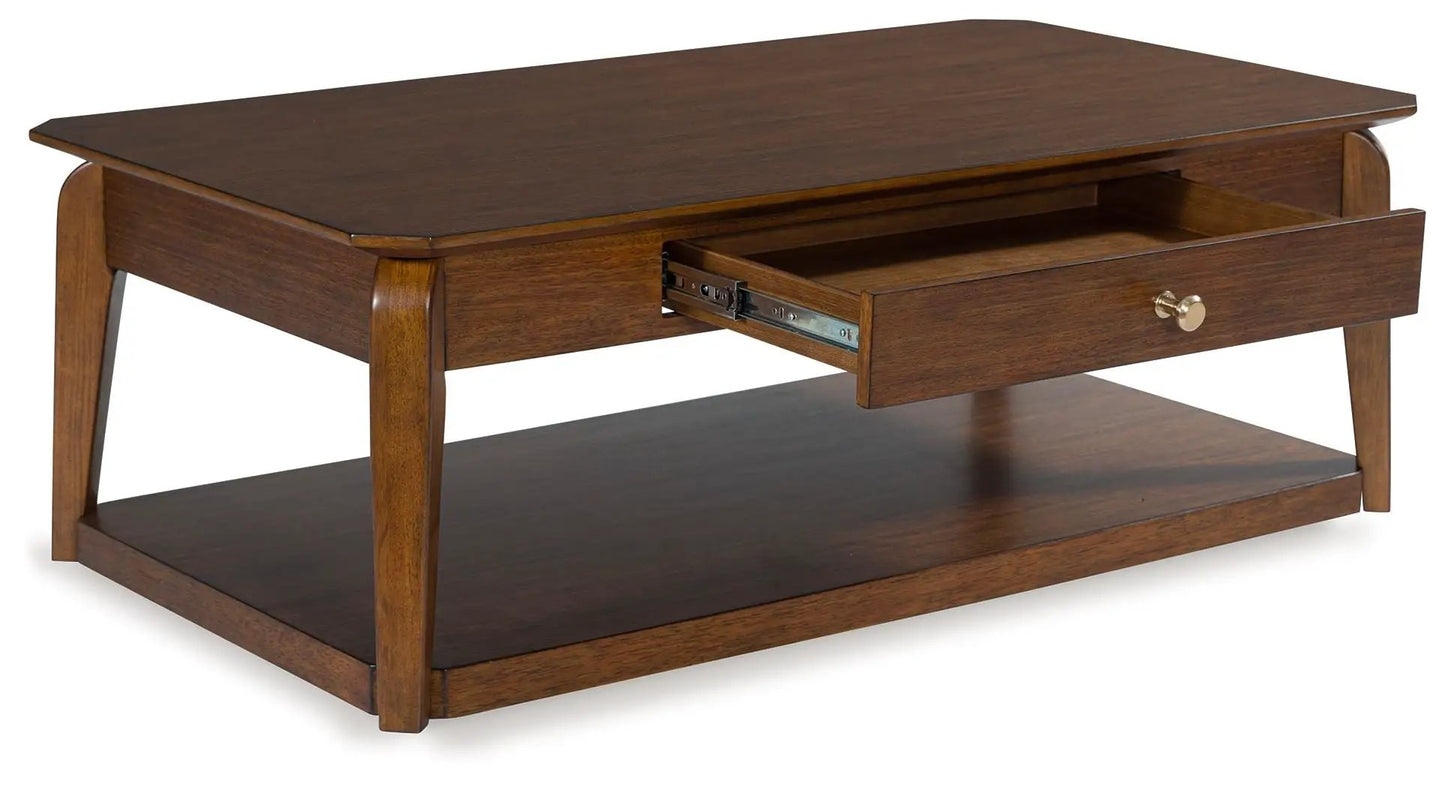 Trenmour Rectangular Cocktail Table Medium Brown
