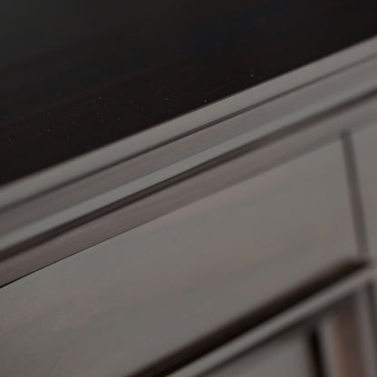 Amherst low storage cabinet top edge in dark finish with metal trim by HouseOfZazla on Tampa Home & Garden Store