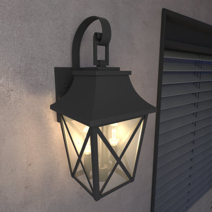 Black Outdoor Wall Lantern For a Patio or Porch