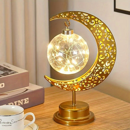 Crescent Moon LED Table Lamp – Festive Decorative Light for Home & Celebration