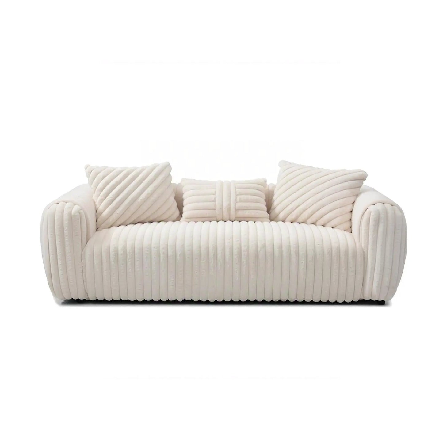 White Cancun stationary sofa with rope-tufted upholstery by Unique Piece Furniture on Tampa Home & Garden Store