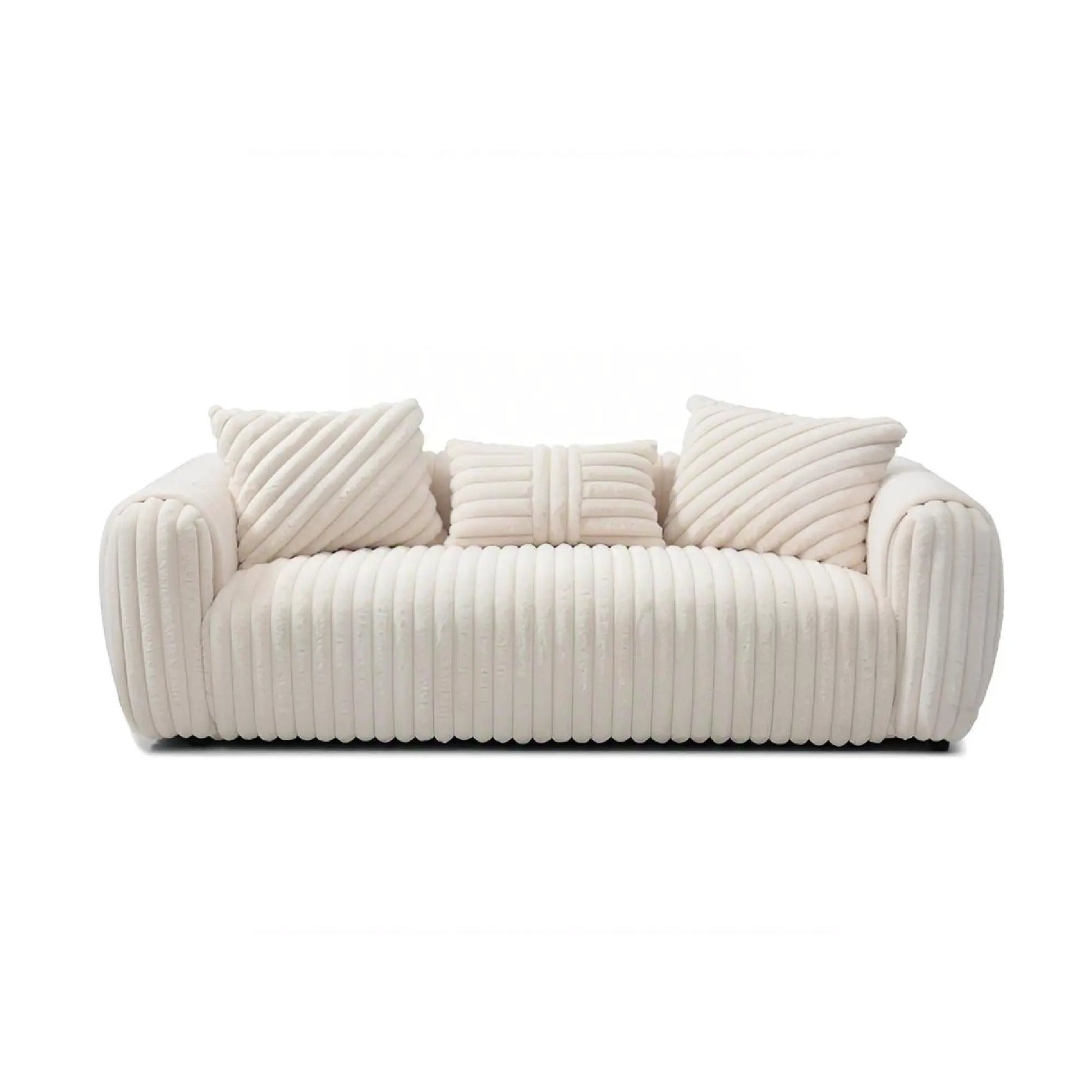 White Cancun stationary sofa with rope-tufted upholstery by Unique Piece Furniture on Tampa Home & Garden Store