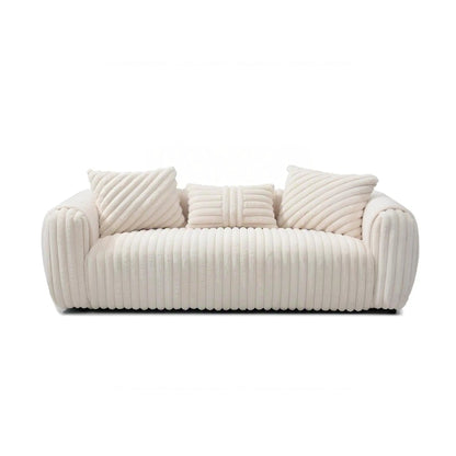 White Cancun stationary sofa with rope-tufted upholstery by Unique Piece Furniture on Tampa Home & Garden Store