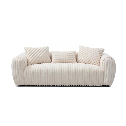 Cancun white sofa, rope-knit upholstery, stationary by HouseOfZazla on Tampa Home & Garden Store
