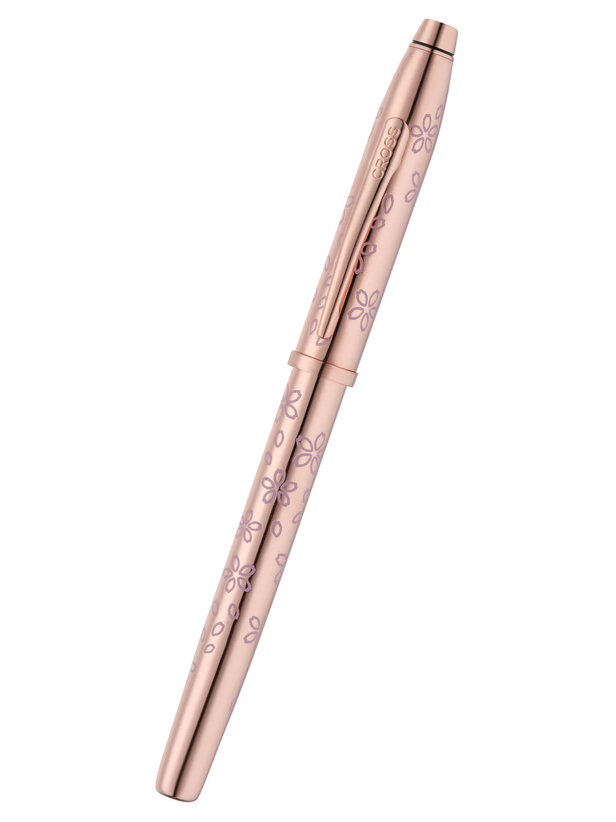 Cross Century II Cherry Blossom rose gold ballpoint pen with purple blossom pattern, 2 pens on Tampa Home & Garden Store