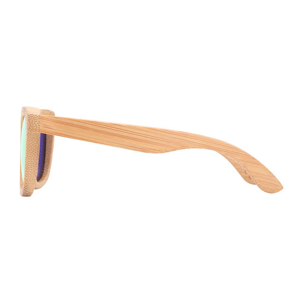 Handmade bamboo wood sunglasses by Stevvex with polarized UV400 lenses, natural wood frame on Tampa Home & Garden Store