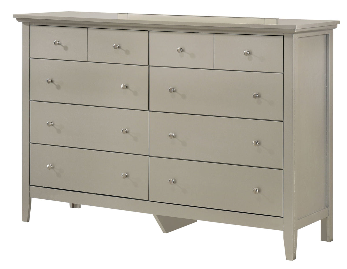 HouseOfZazla elegant casual dresser with real wood veneers in grey finish, 12-drawer storage on Tampa Home & Garden Store