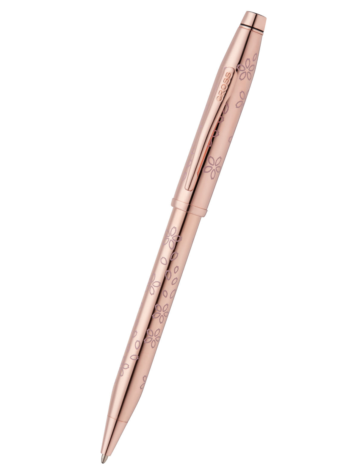 Century II Cherry Blossom Rose Gold Plated Ballpoint Pen by A.T. Cross with blossom motif on Tampa Home & Garden Store