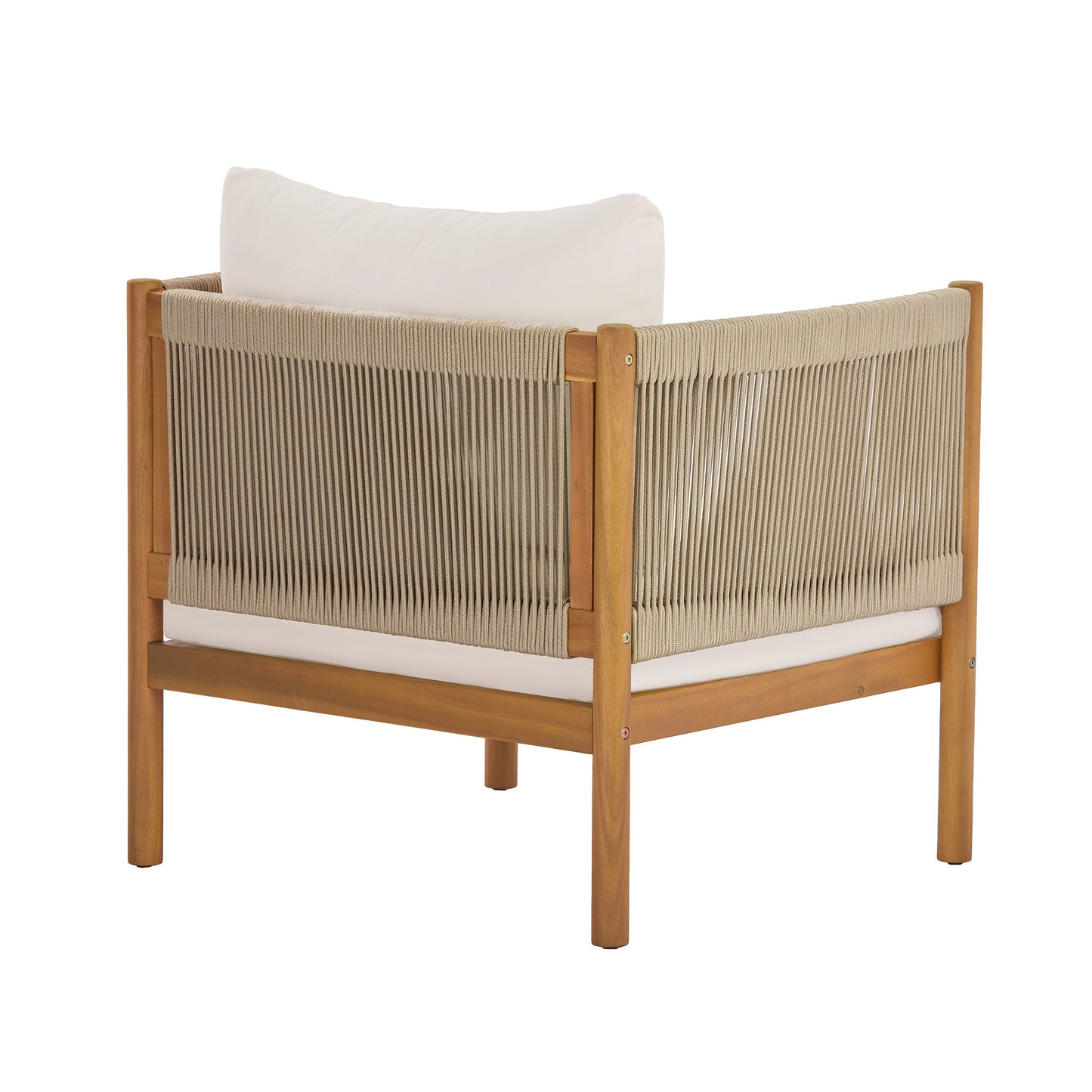 Acacia Wood Outdoor Chair And Rope Panels
