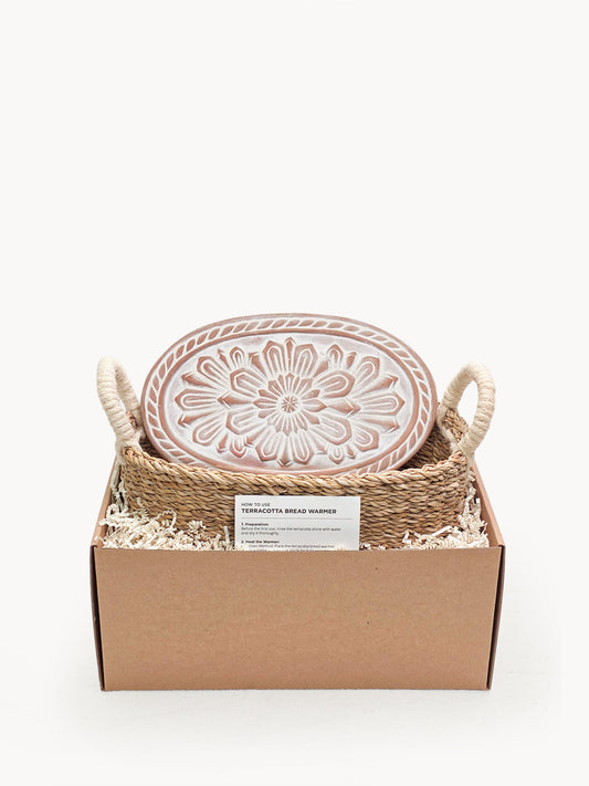 Calentador de pan y cesta - Flor