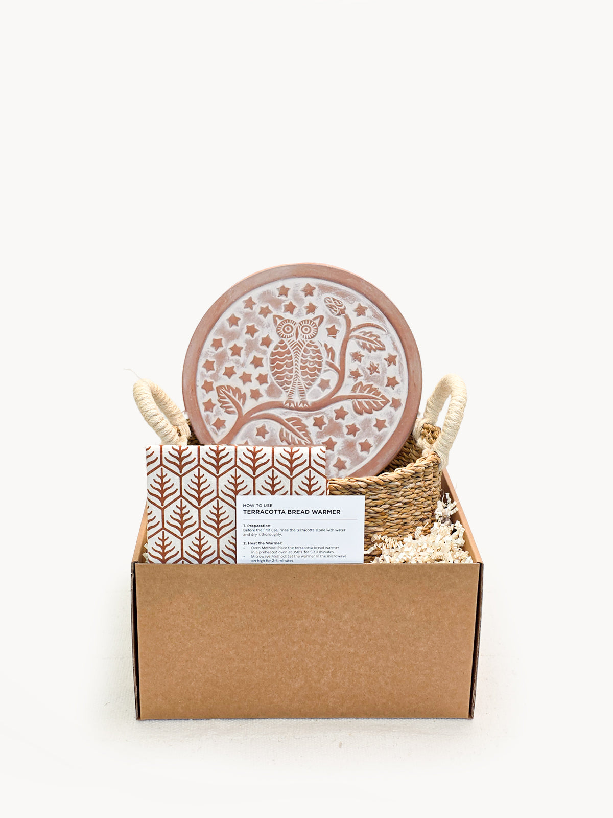 Bread Warmer & Basket Gift Set with Tea Towel - Owl Round