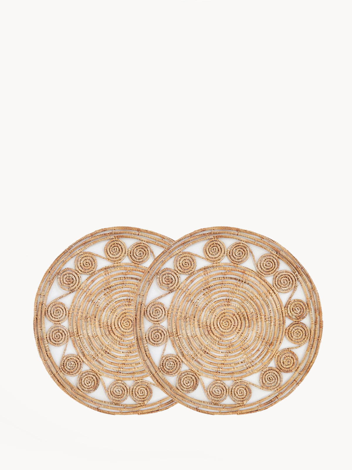 Set de table en fibre de palmier tissée Bayu - Naturel (lot de 2)