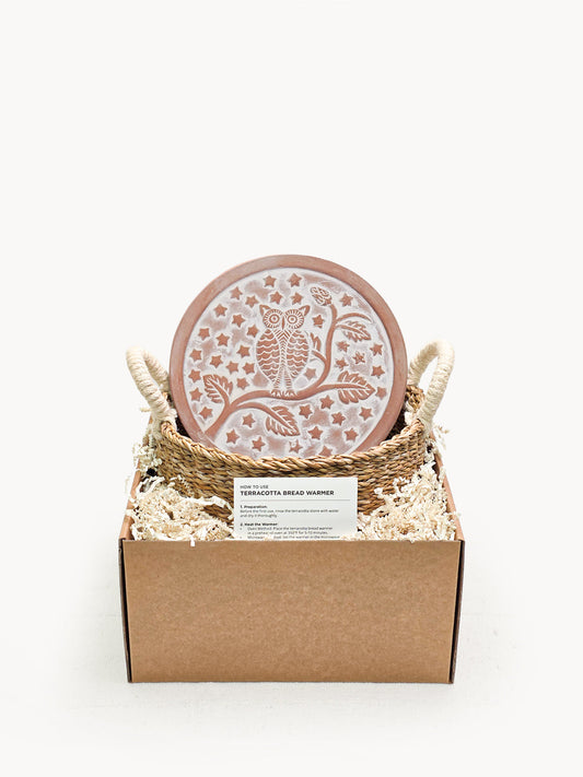 Calentador de pan y cesta - Búho redondo