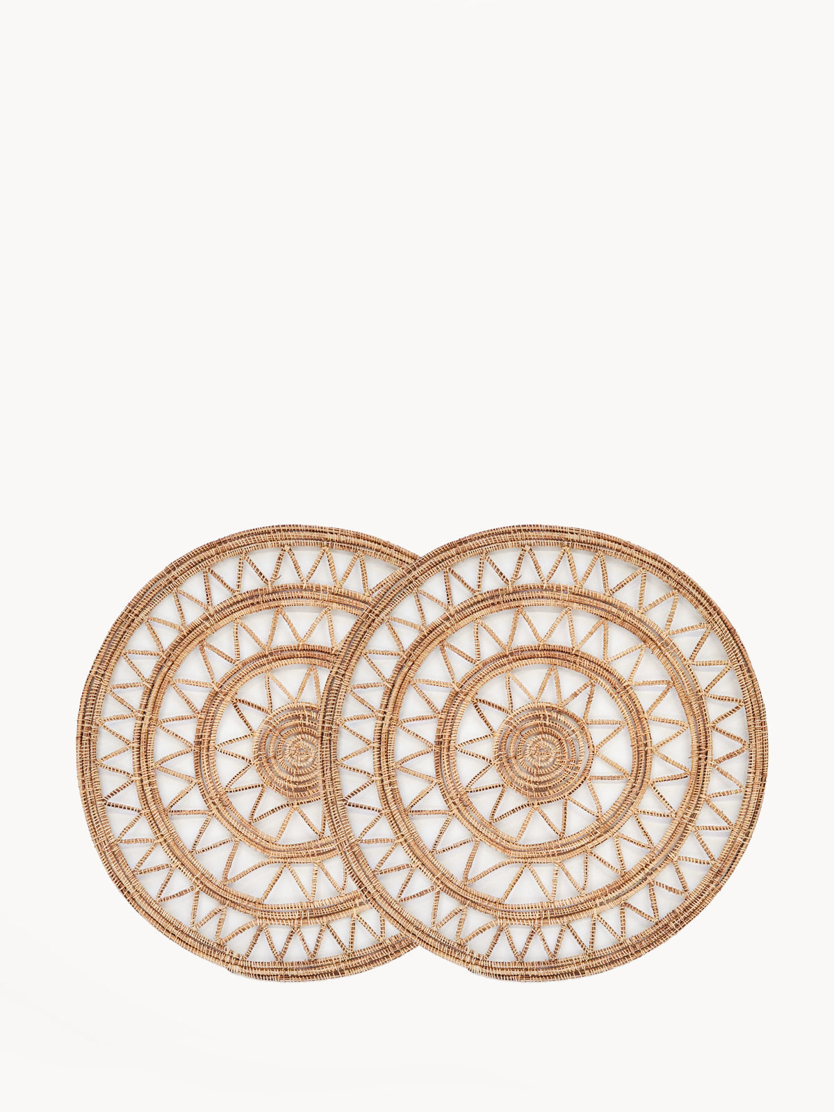 Mantel individual de fibra de palma tejida Roda - Natural (Juego de 2)