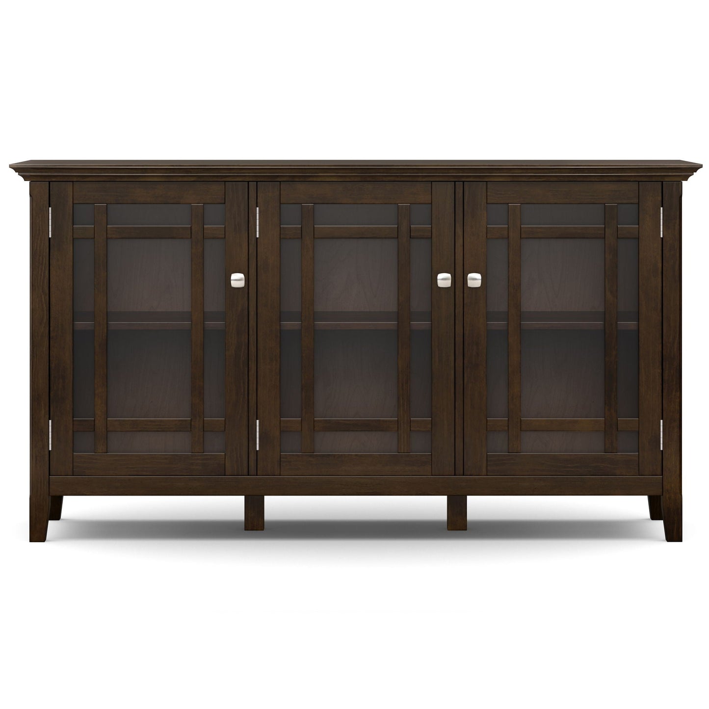 Bedford storage cabinet brown wood with glass panel doors tall display cabinet by HouseOfZazla on Tampa Home & Garden Store