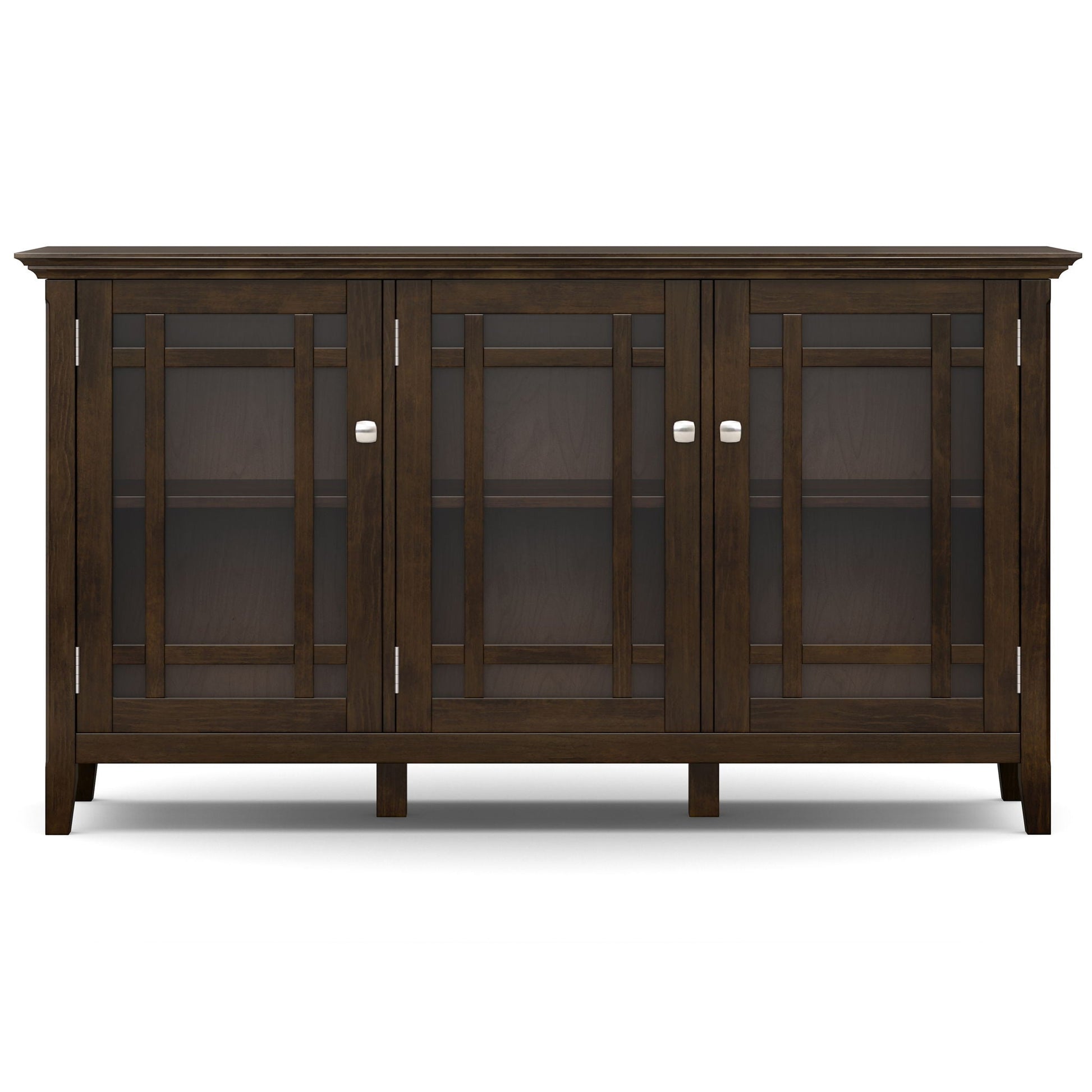 Bedford storage cabinet brown wood with glass panel doors tall display cabinet by HouseOfZazla on Tampa Home & Garden Store