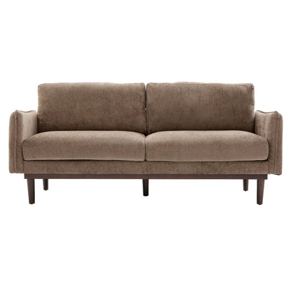 Stationary loveseat in brown fabric with plush cushions and legs Unique Piece Furniture on Tampa Home & Garden Store