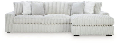Stupendous Stationary Sectional in light grey corduroy with chaise by Unique Piece Furniture on Tampa Home & Garden Store