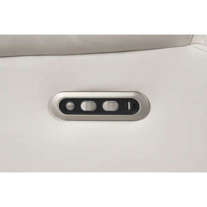 Lacrosse power reclining sectional sofa control panel in beige leather with USB port on Tampa Home & Garden Store
