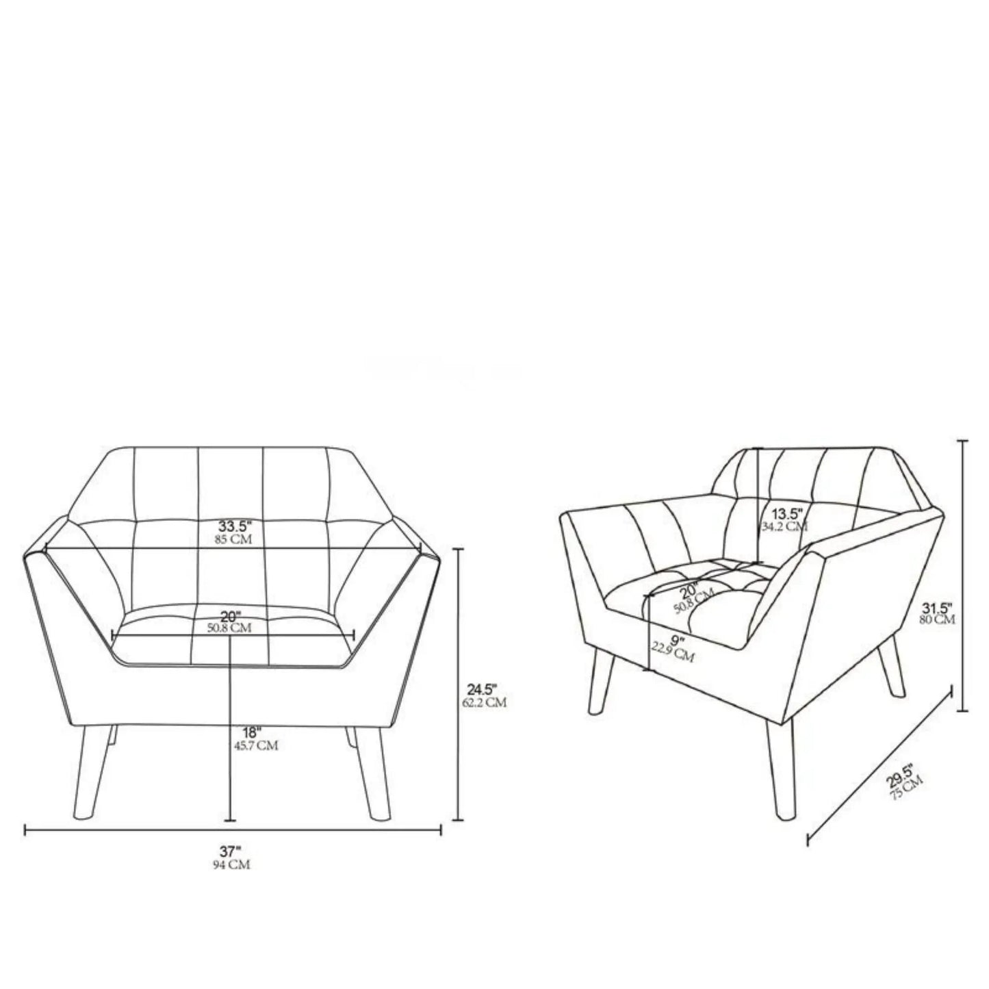 Lounge Chair With Button Tufting Mid Century
