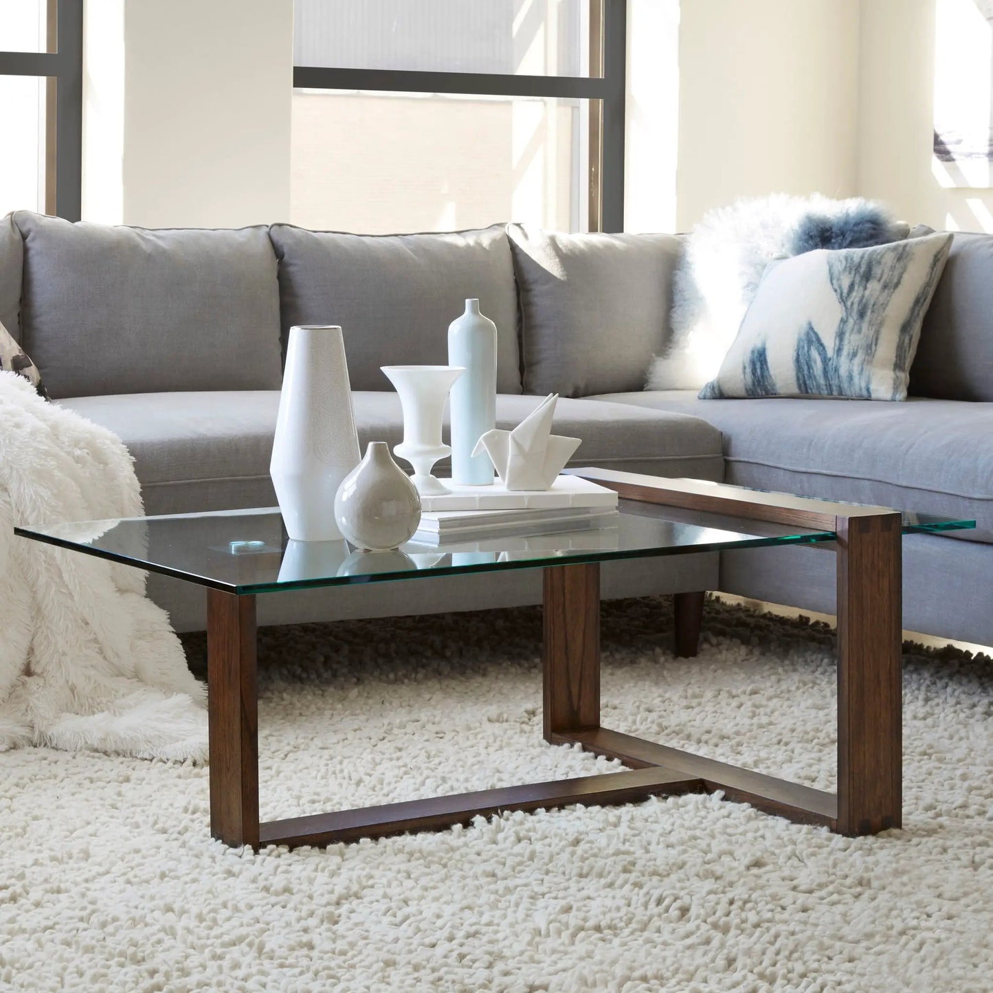 Bristow Rectangular Table With Glass Top
