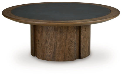 Dontayne Round Table with Dark Top Living Room