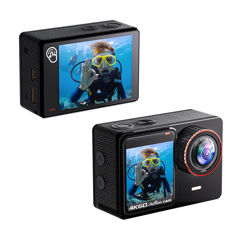 Waterproof 30m 4K action camera by My Store, anti-shake, wide-angle lens, two views on Tampa Home & Garden Store
