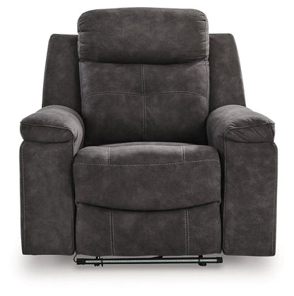 Brysonview Zero Wall Recliner Charcoal dark gray upholstery with plush back and padded arms on Tampa Home & Garden Store