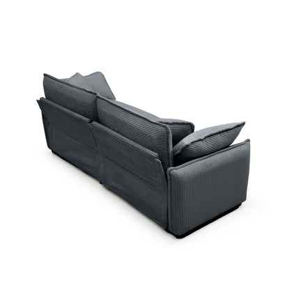 Modern Living Room Sofa 3 Pieces Set gray ribbed fabric with cushions HouseOfZazla on Tampa Home & Garden Store