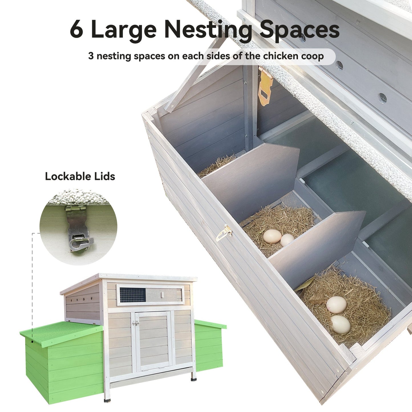 Large Wooden Outdoor Hen House and Nesting Box