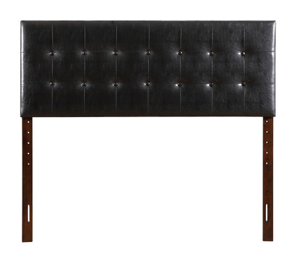 Upholstered headboard, black faux leather, tufted, adjustable height, HouseOfZazla on Tampa Home & Garden Store