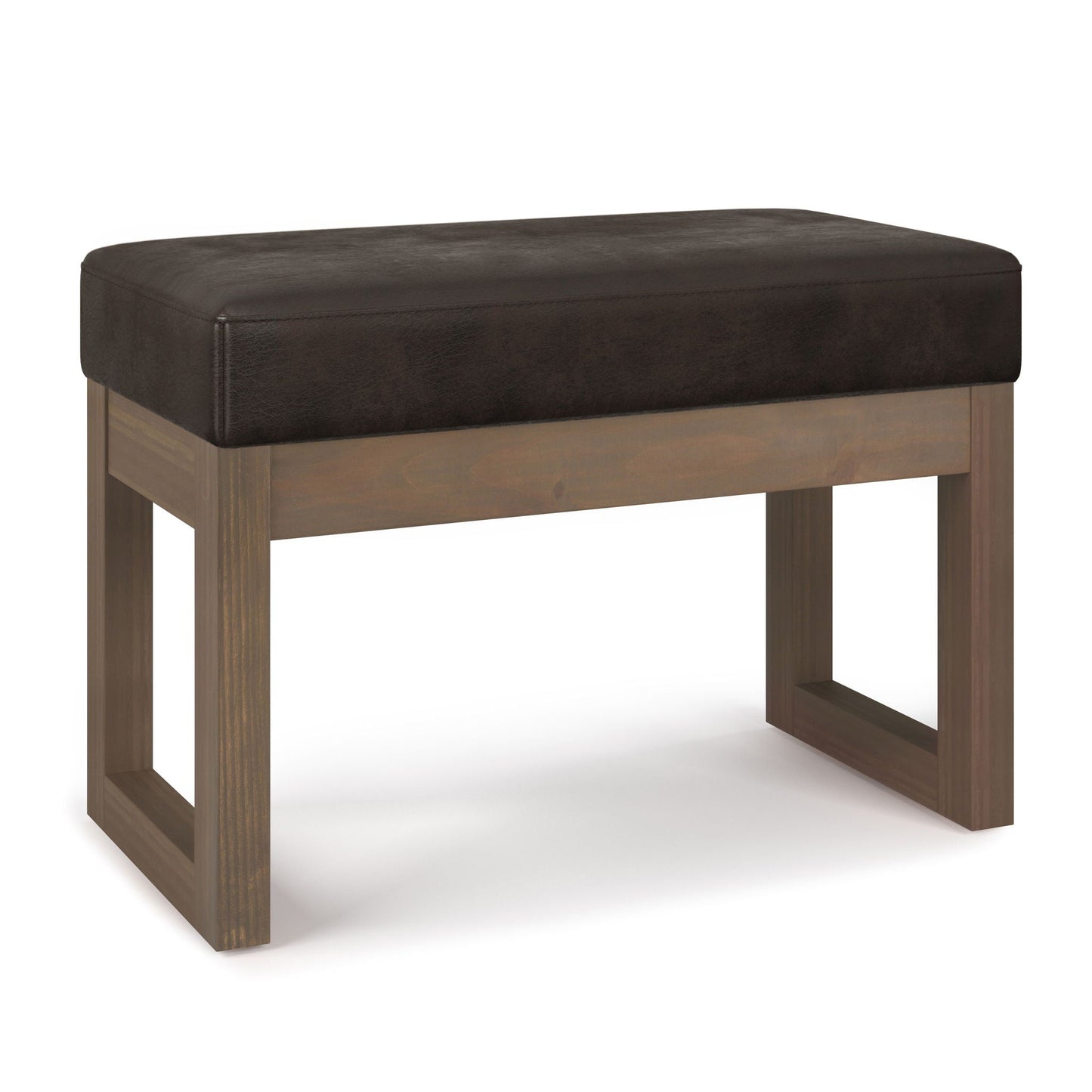 Milltown Upholstered Ottoman Bench With Driftwood