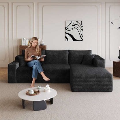 95-inch Cloud Sectional Sofa dark charcoal upholstered couch modern minimalist style on Tampa Home & Garden Store
