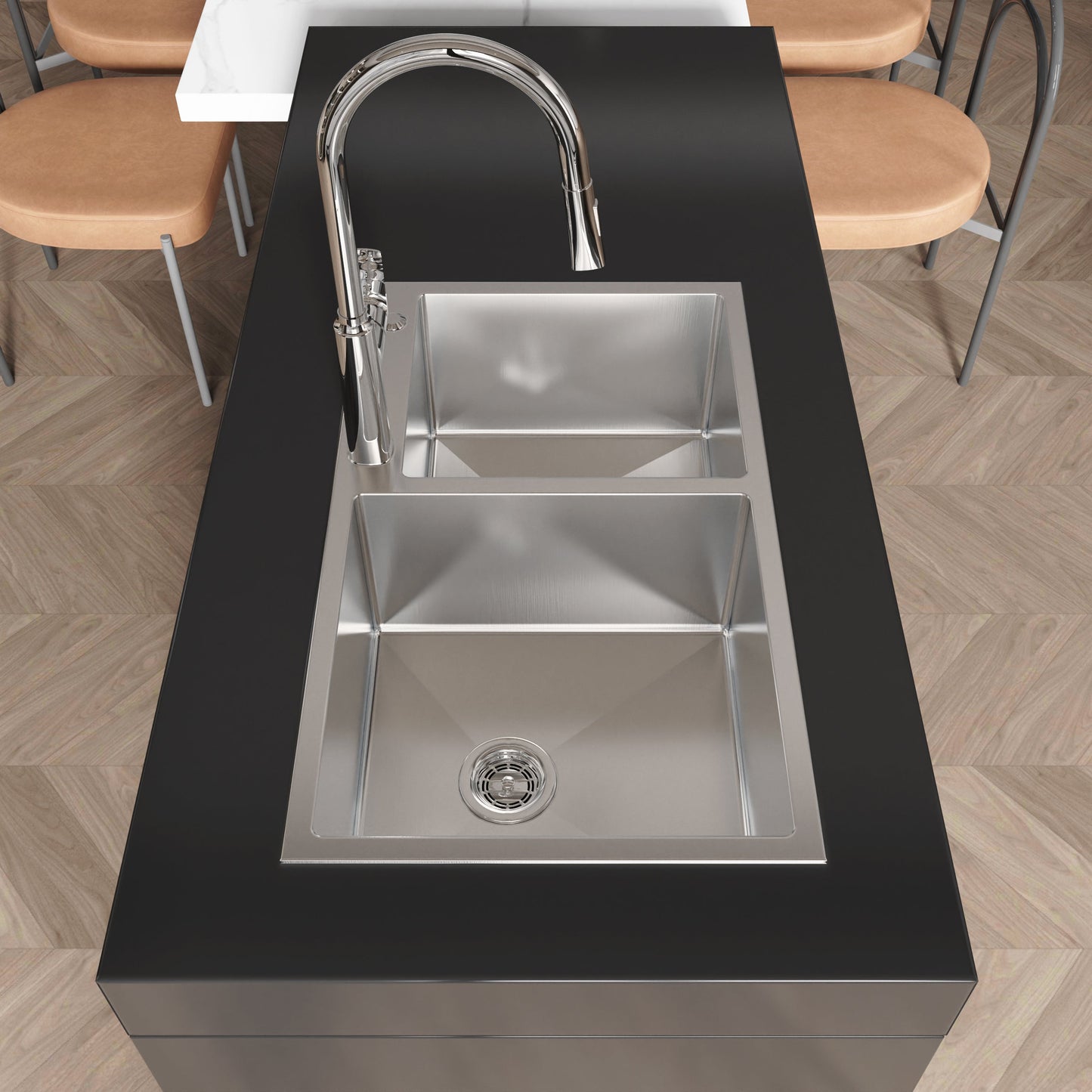New Double Bowl Sink and a Brushed Nickel Finish