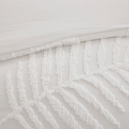 3 Piece Chenille Palm Comforter Set For King