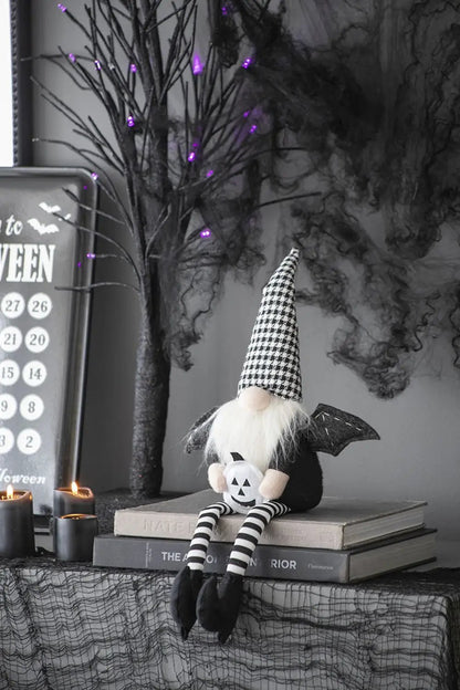 Gnome With Wings and Plaid Hat for Halloween