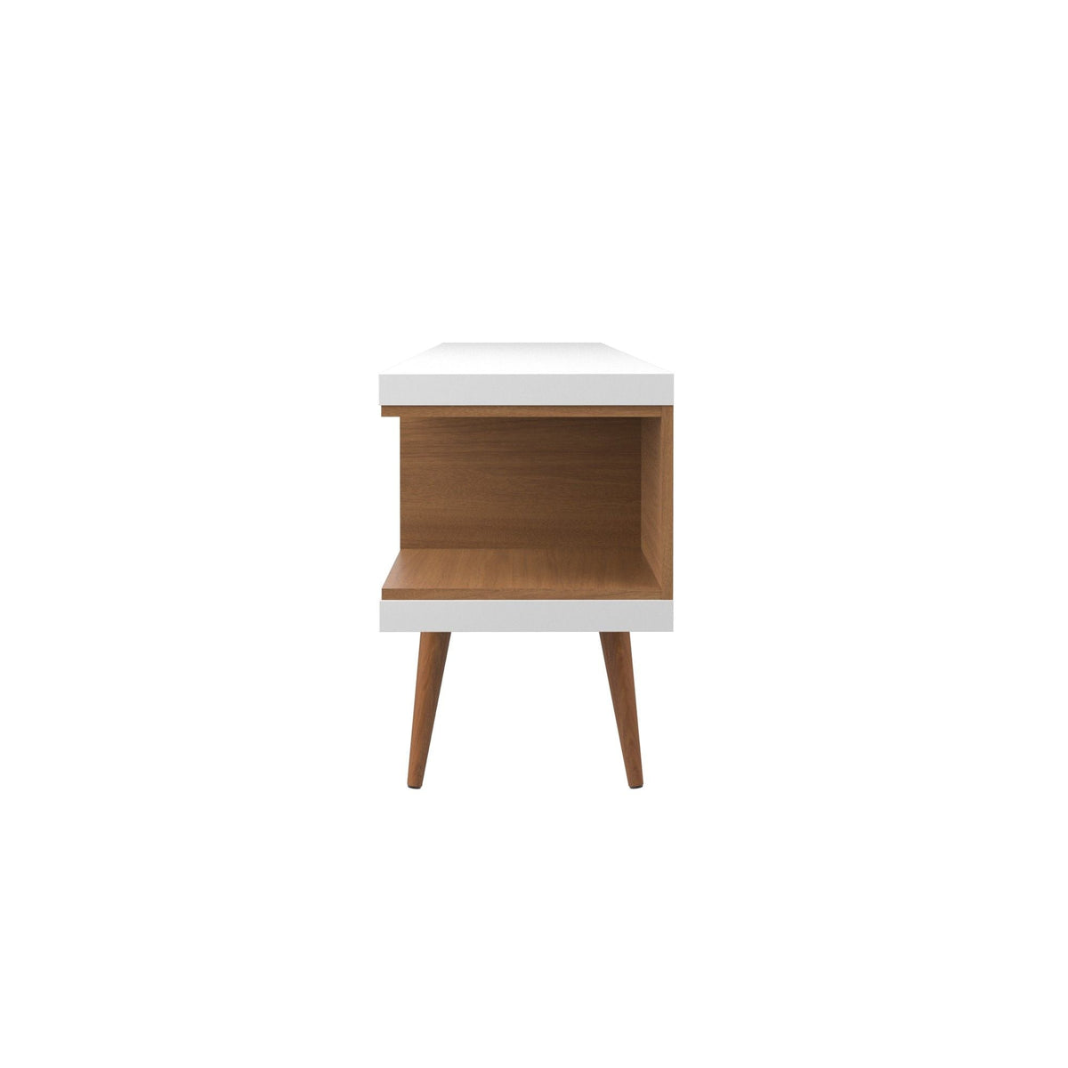 Mid-Century Modern TV Stand white top, wood base, adjustable storage HouseOfZazla on Tampa Home & Garden Store