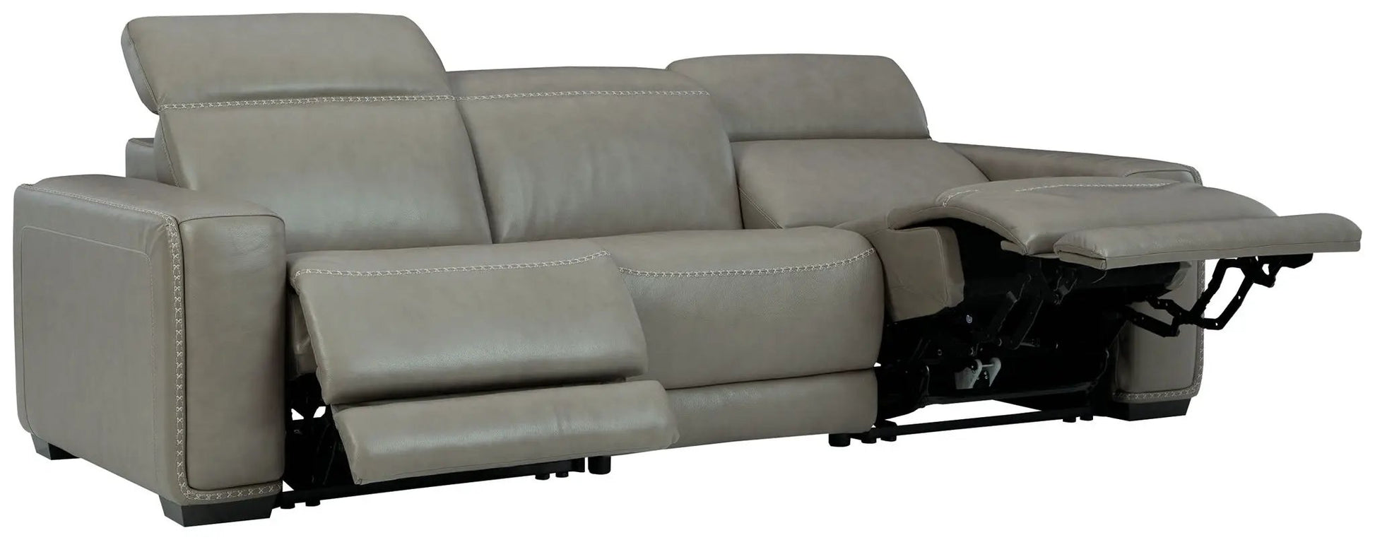 Correze power reclining sectional by Unique Piece Furniture in gray leather on Tampa Home & Garden Store
