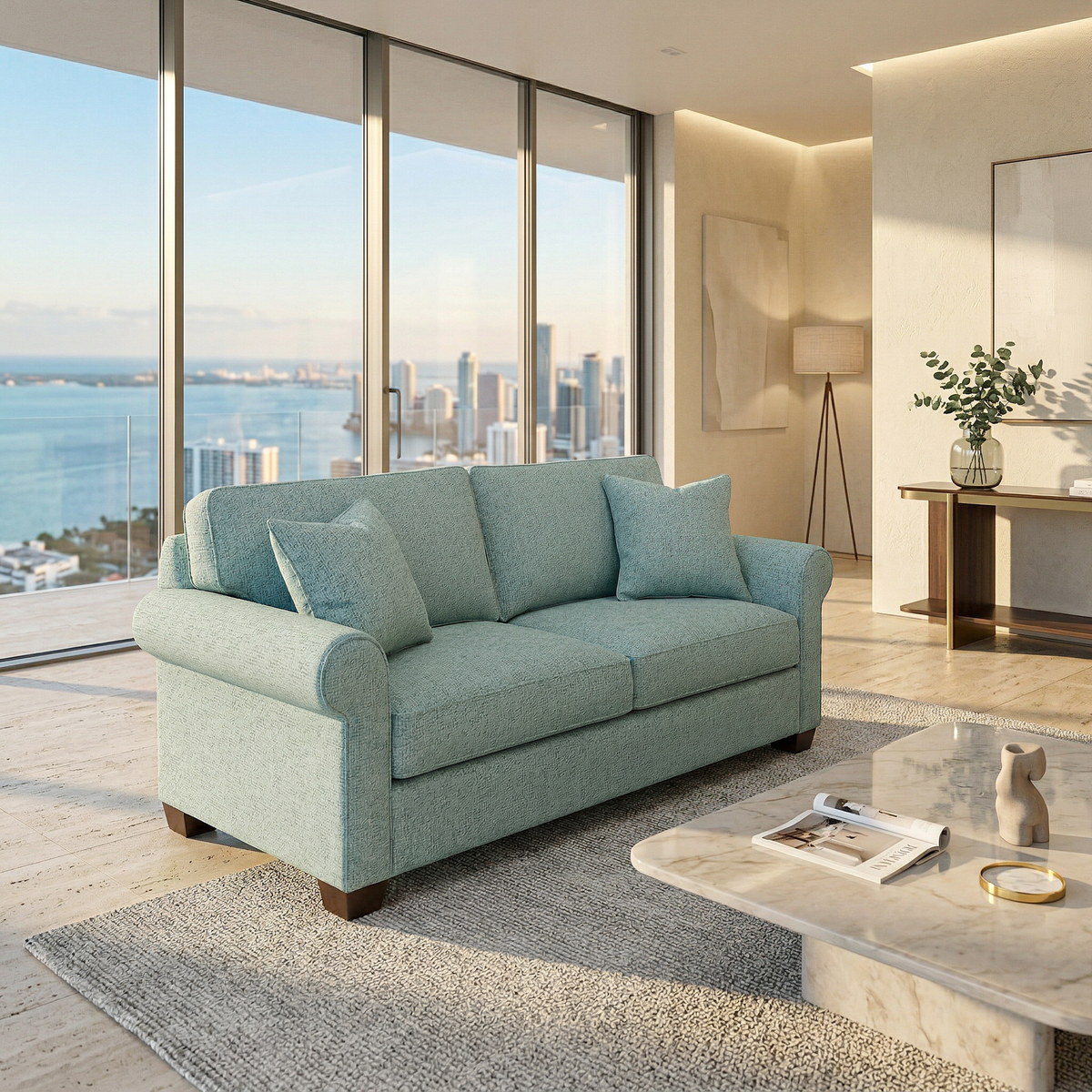 Irlanda Sofa and Hardwood Frame with Custom Fabric