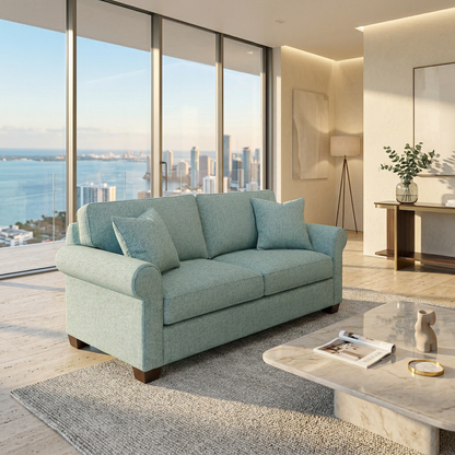 Irlanda Sofa and Hardwood Frame with Custom Fabric