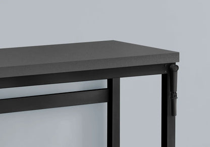 Computer desk with dark gray top and black frame; adjustable standing desk on Tampa Home & Garden Store