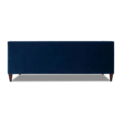 Modern Tuxedo Tufted Sofa with Navy Fabric